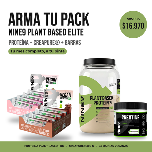 ARMA TU PACK NINE9 VEGAN ELITE Proteína + Creapure + Barras