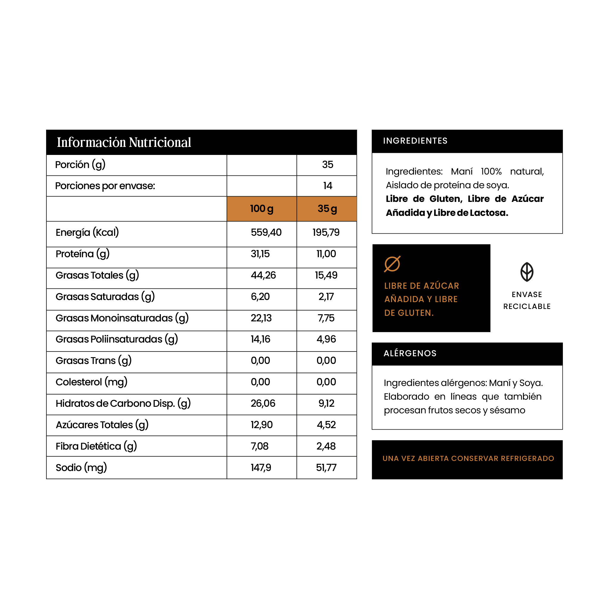 Mantequilla de Maní con Proteína - Protein Peanut Butter 500g
